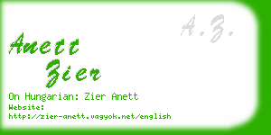 anett zier business card